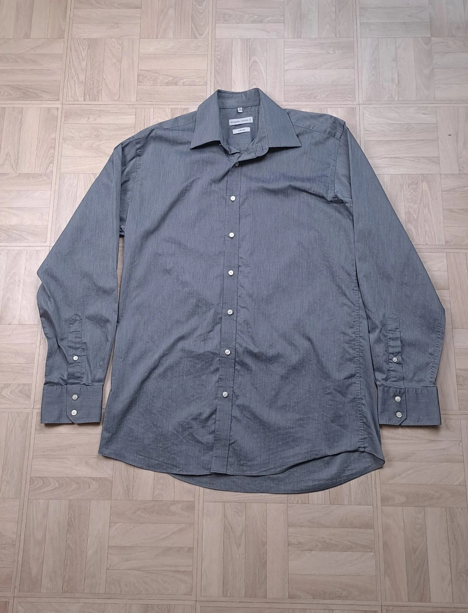 Camisa Manga Longa / Angelo Litrico / Cinza Antracite / S / Masculino / Stretch / Elegante – photo 2
